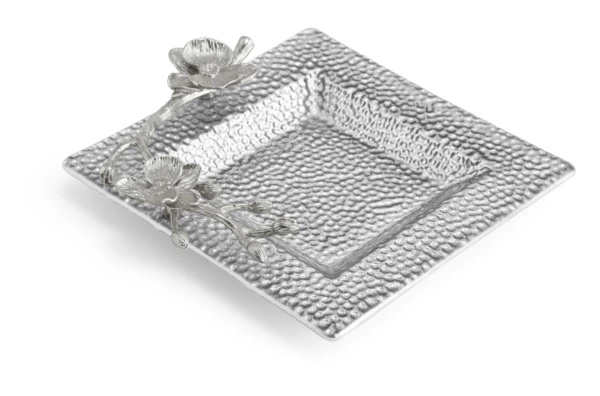 Блюдо квадратное Michael Aram Белая орхидея 18 см, сталь нержавеющая