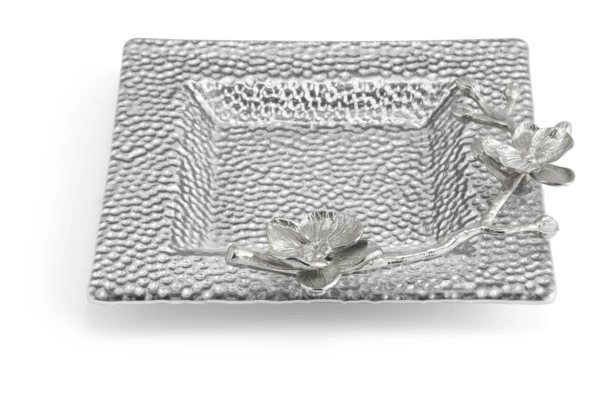 Блюдо квадратное Michael Aram Белая орхидея 18 см, сталь нержавеющая