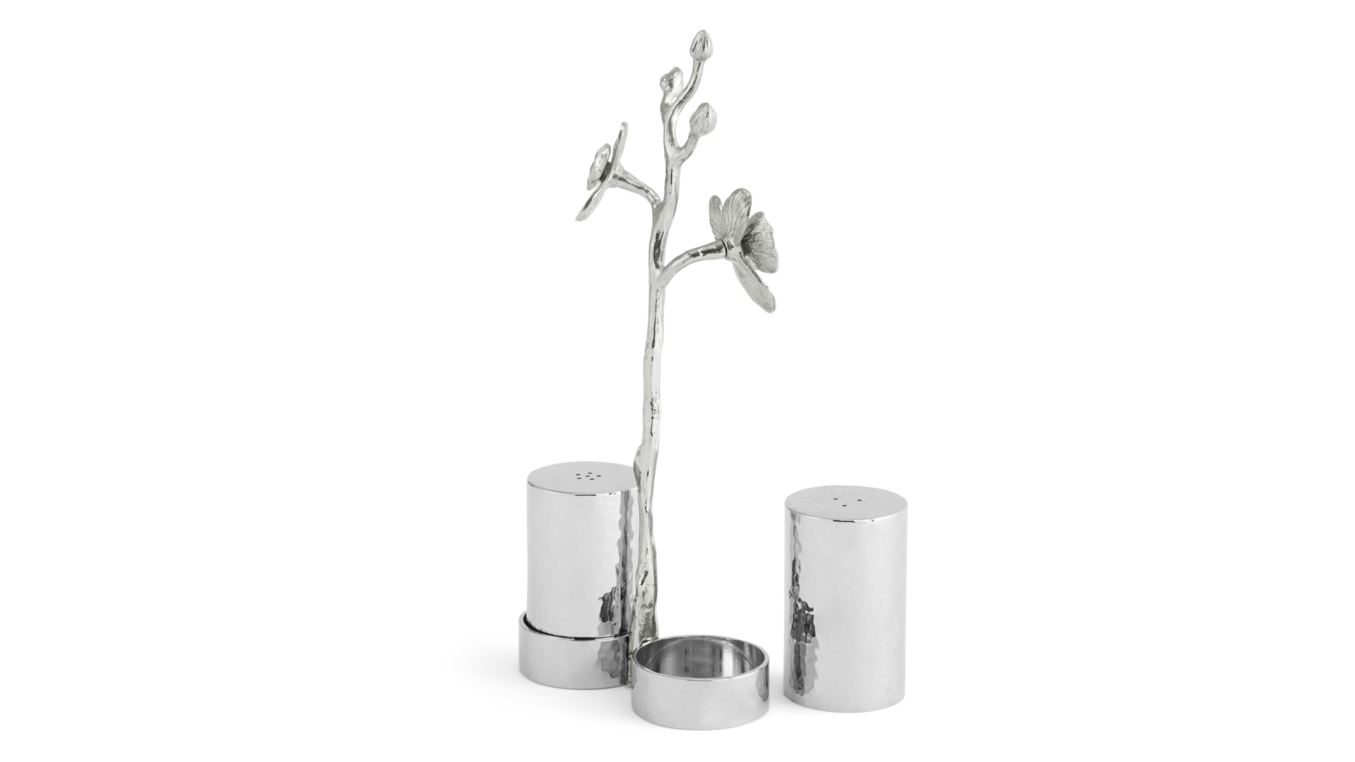 Набор солонка и перечница Michael Aram Белая орхидея 21 см, сталь нержавеющая