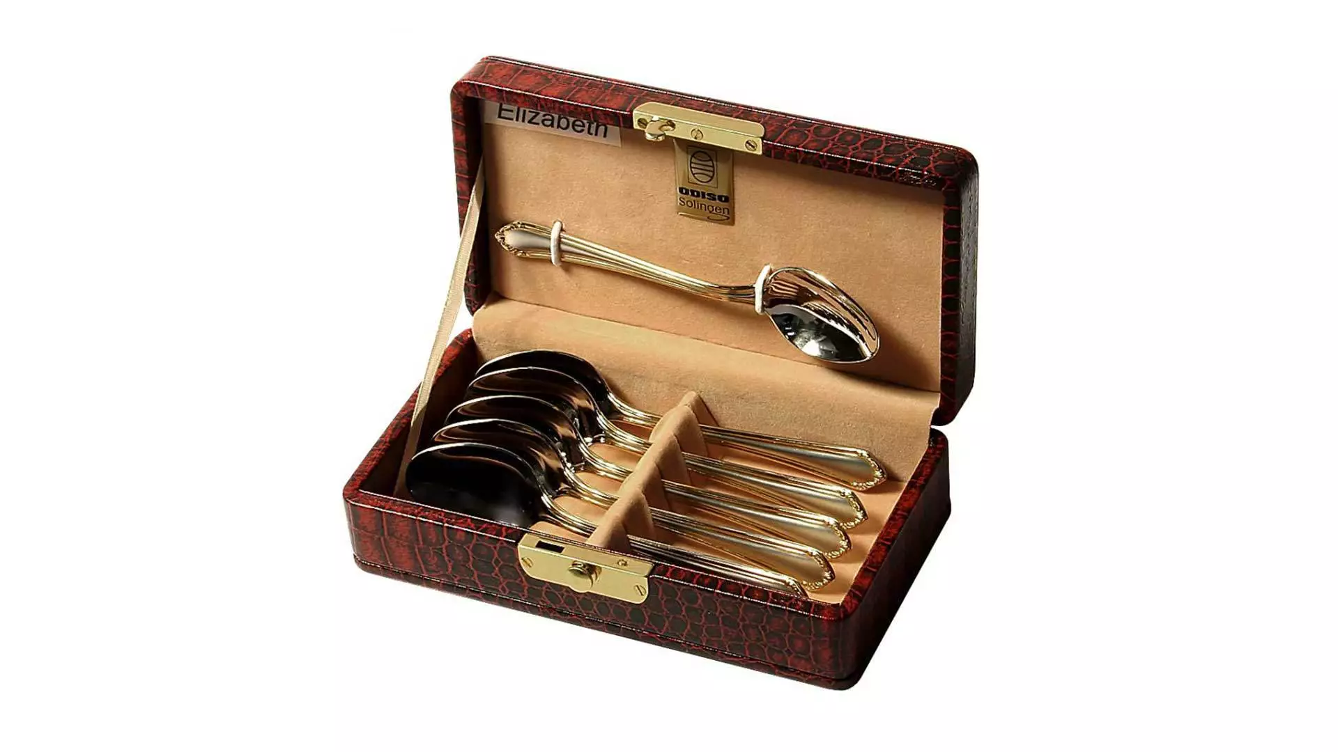 Набор кофейных ложек Odiso Solingen Elizabeth, 6 шт, сталь нержавеющая, позолота, п/к