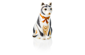 Пресс-папье Royal Crown Derby Черно-белая кошка Такседо 12,5 см