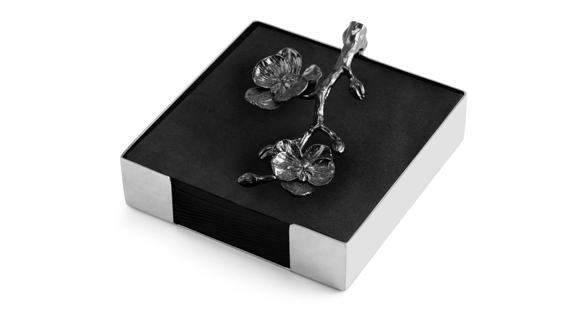 Подставка для салфеток Michael Aram Чёрная орхидея 13 см, сталь нержавеющая