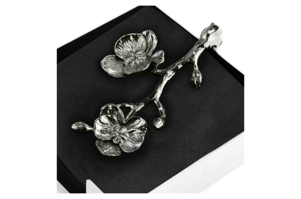 Подставка для салфеток Michael Aram Чёрная орхидея 13 см, сталь нержавеющая