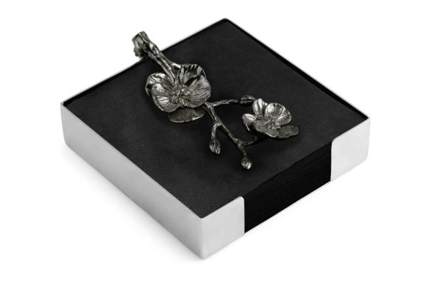 Подставка для салфеток Michael Aram Чёрная орхидея 13 см, сталь нержавеющая