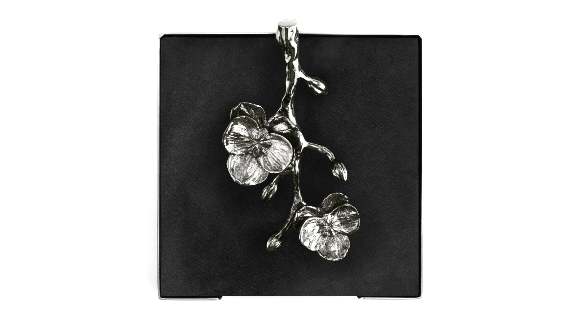 Подставка для салфеток Michael Aram Чёрная орхидея 13 см, сталь нержавеющая