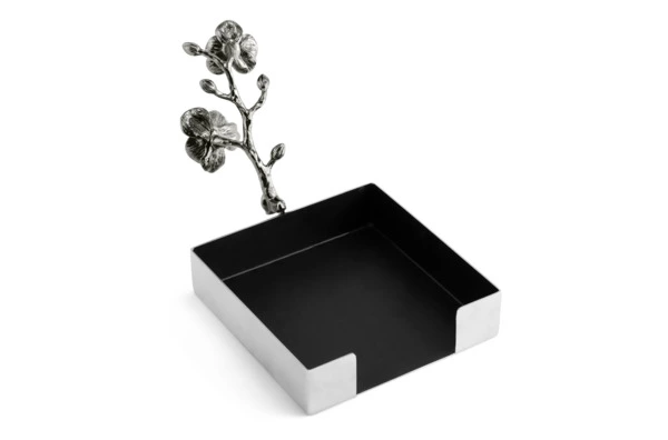 Подставка для салфеток Michael Aram Чёрная орхидея 13 см, сталь нержавеющая