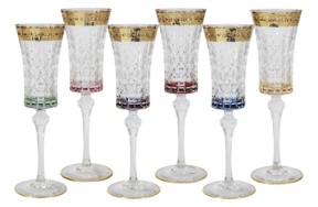 Набор из 6 стаканов для шампанского 150мл "Цветная Флоренция"