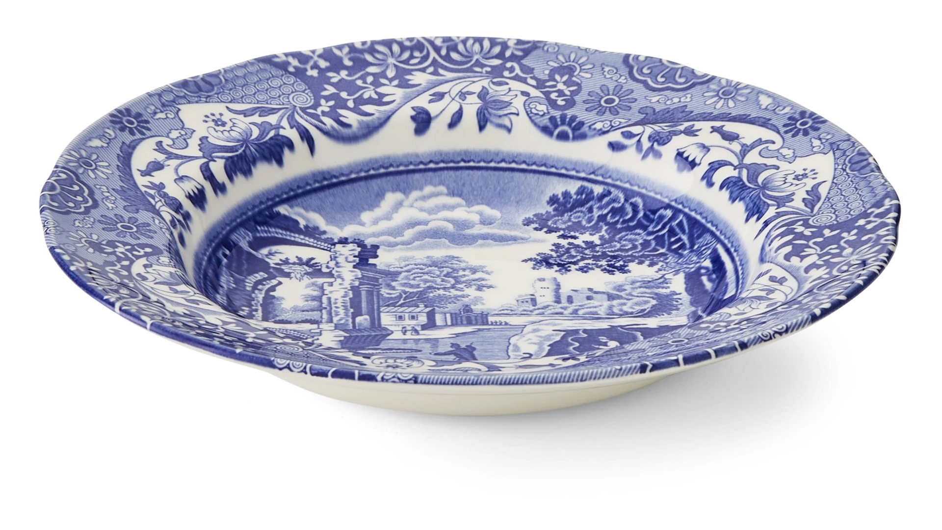 Тарелка суповая Spode Голубая Италия 23 см, фаянс