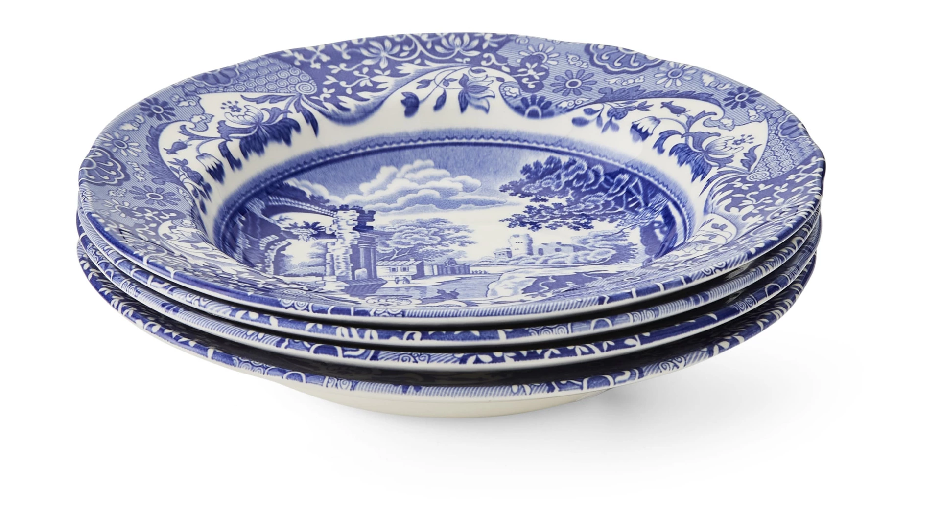 Тарелка суповая Spode Голубая Италия 23 см, фаянс