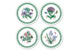 Набор круглых подставок для бокалов Pimpernel Ботанический сад  Д10,5 см, 4 шт