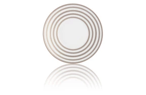 Тарелка десертная JL Coquet Хемисфер Узкие полосы, платиновые 16 см