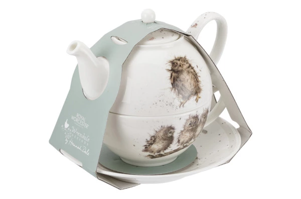 Набор Эгоист Royal Worcester Забавная фауна Совы, чайник и чашка с блюдцем, 300 мл