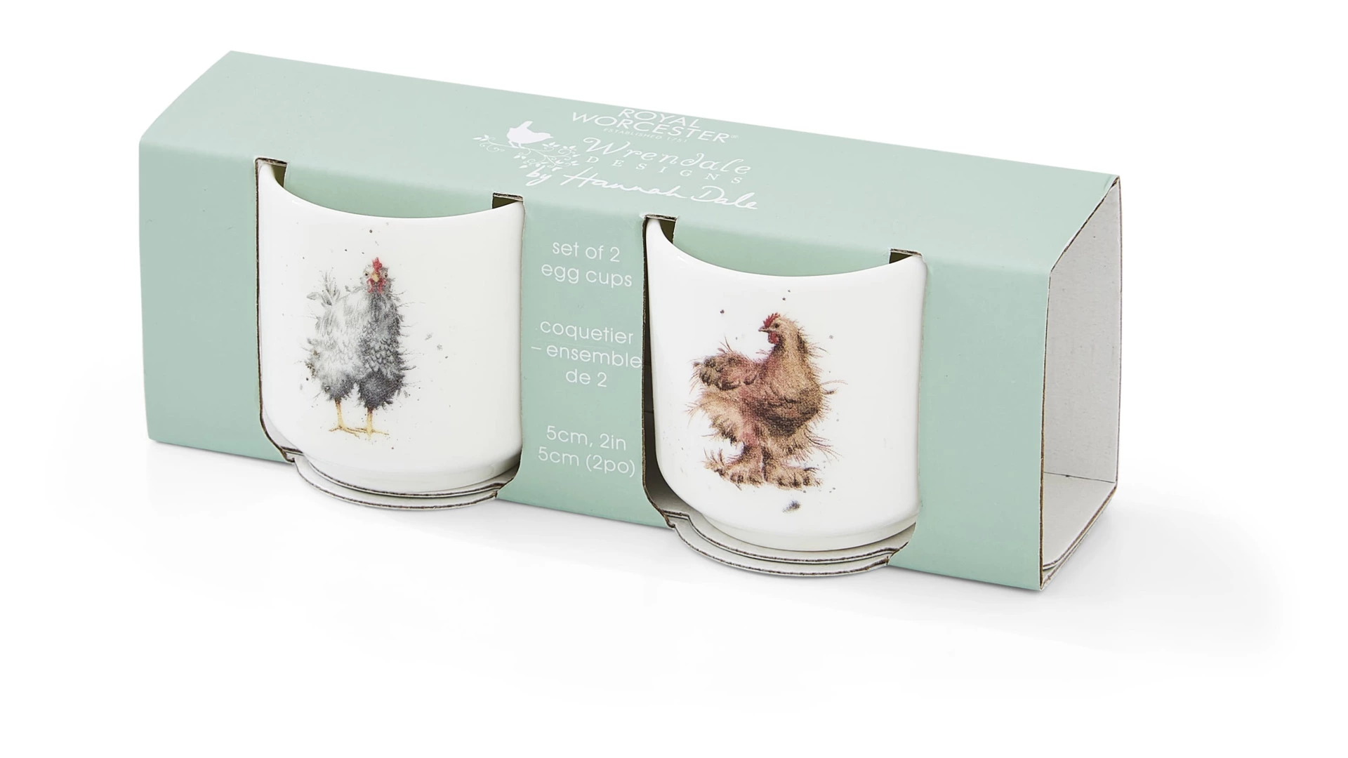 Набор подставок для яиц Royal Worcester Забавная фауна Курицы 5 см, 2 шт, фарфор костяной