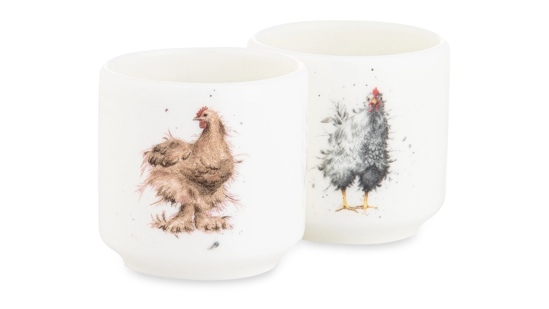Набор подставок для яиц Royal Worcester Забавная фауна Курицы 5 см, 2 шт, фарфор костяной