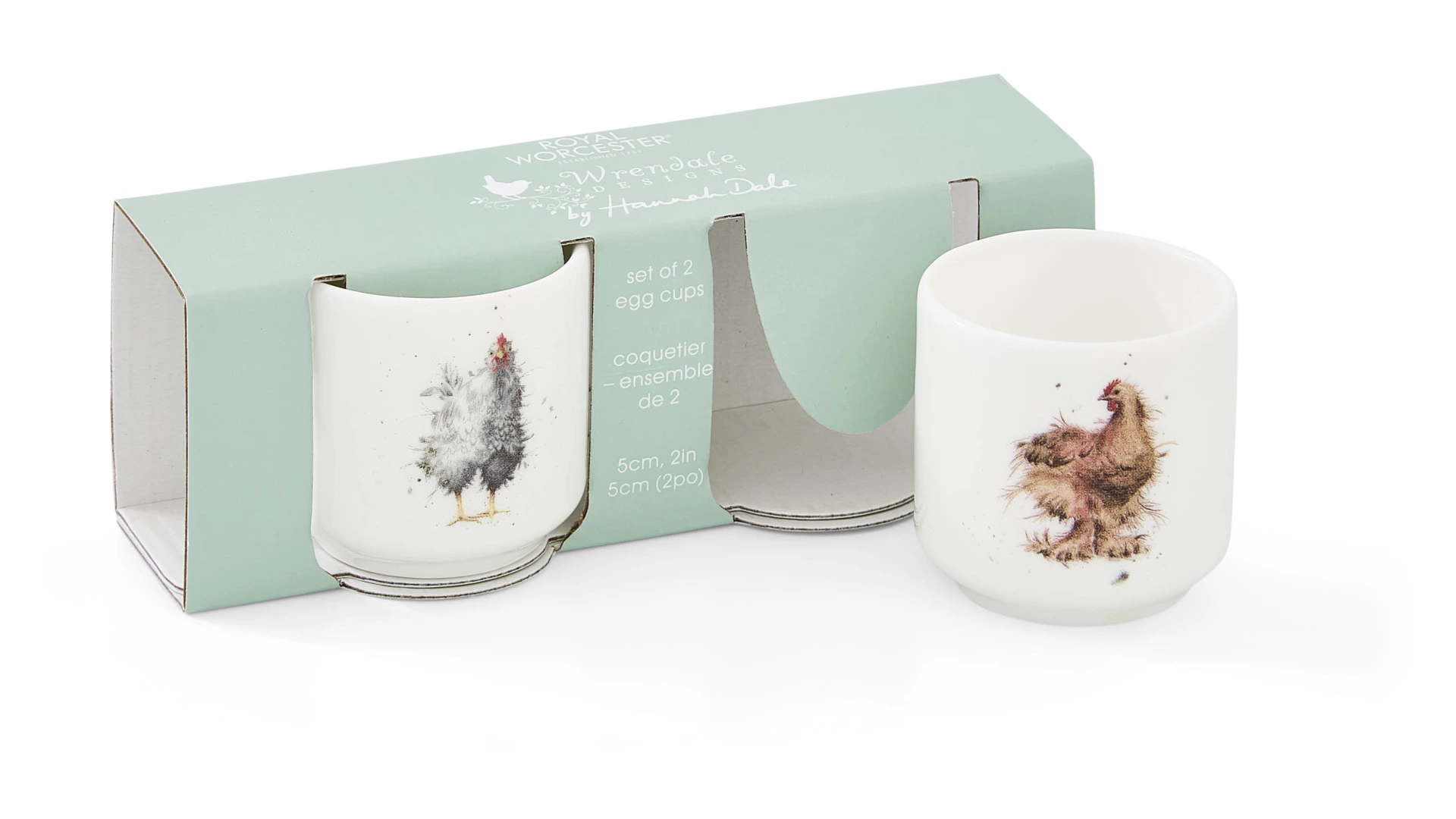 Набор подставок для яиц Royal Worcester Забавная фауна Курицы 5 см, 2 шт, фарфор костяной