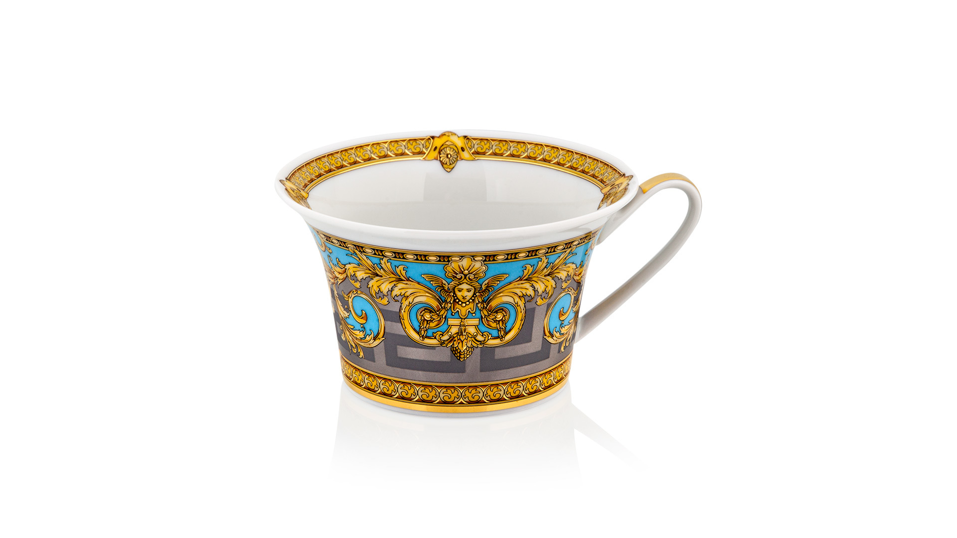 Чашка чайная с блюдцем Rosenthal Versace Престиж Гала 220 мл, фарфор, голубая