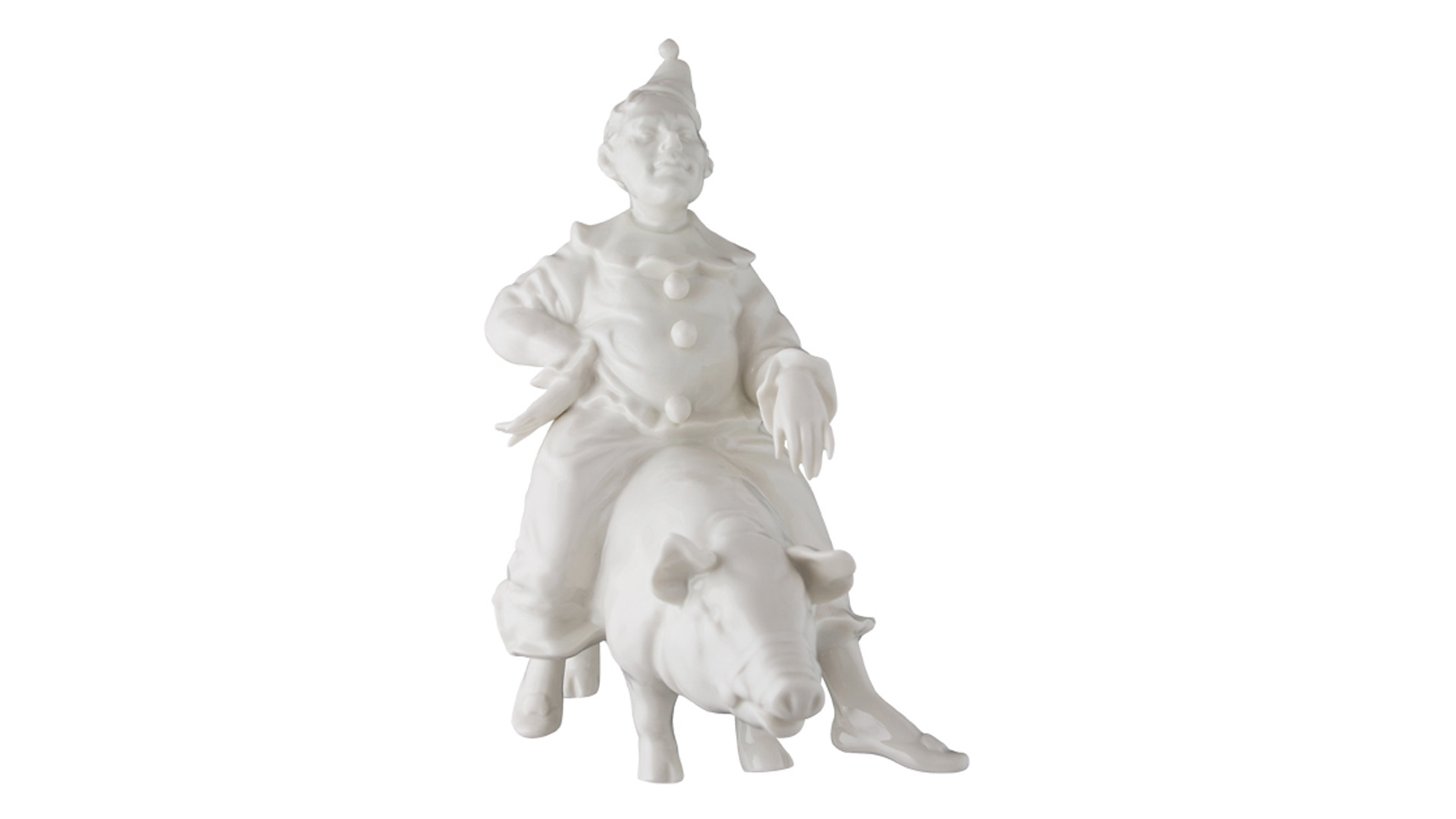 Скульптура Klimenkoff Дуров на свинье, фарфор твердый, белый