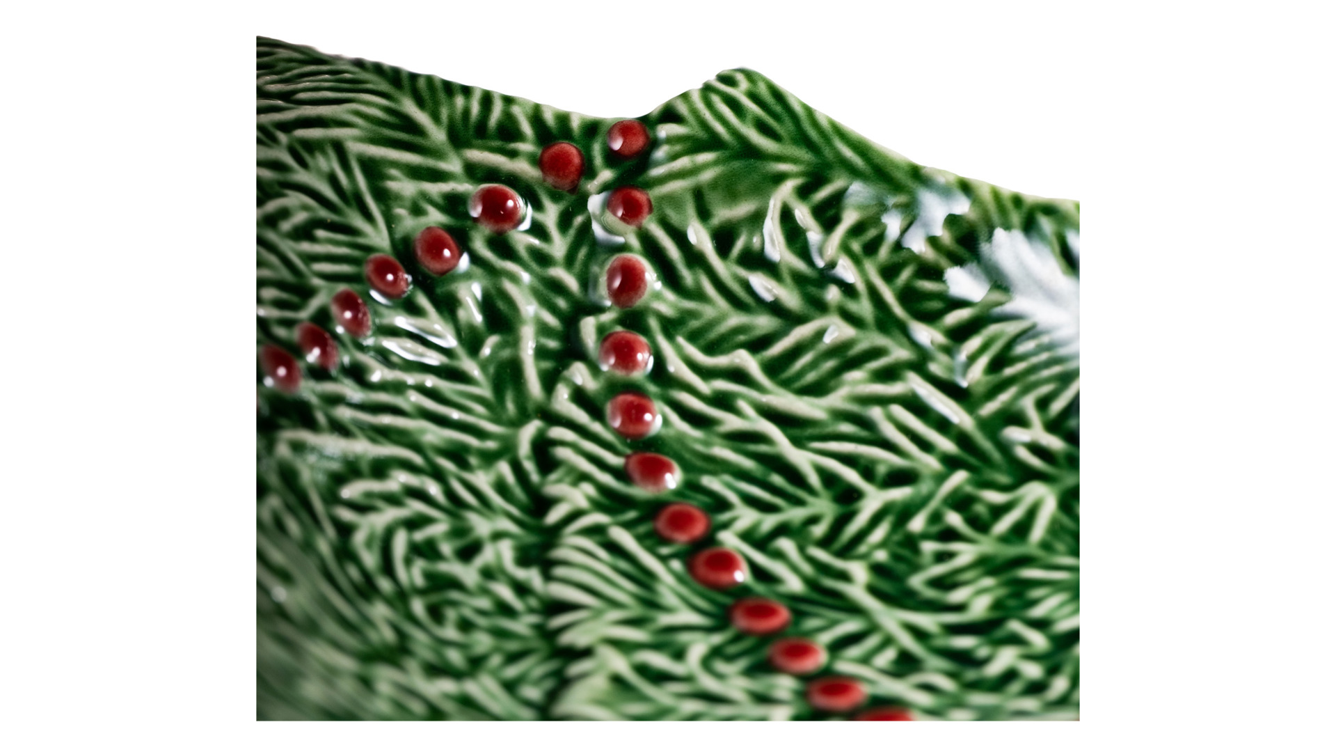 Блюдо-ель Bordallo Pinheiro Новый год 18,5 см зеленое, керамика
