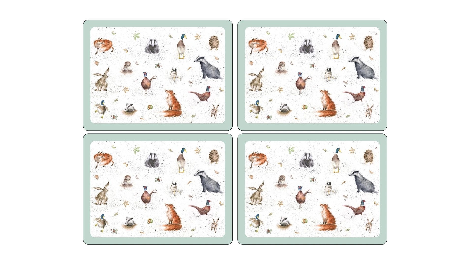 Набор плейсматов Pimpernel Забавная фауна 40х30 см, 4 шт, пробка