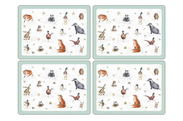 Набор плейсматов Pimpernel Забавная фауна 40х30 см, 4 шт, пробка