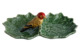 Блюдо двухсекционное Bordallo Pinheiro Листья 22 см, с красной птичкой, керамика