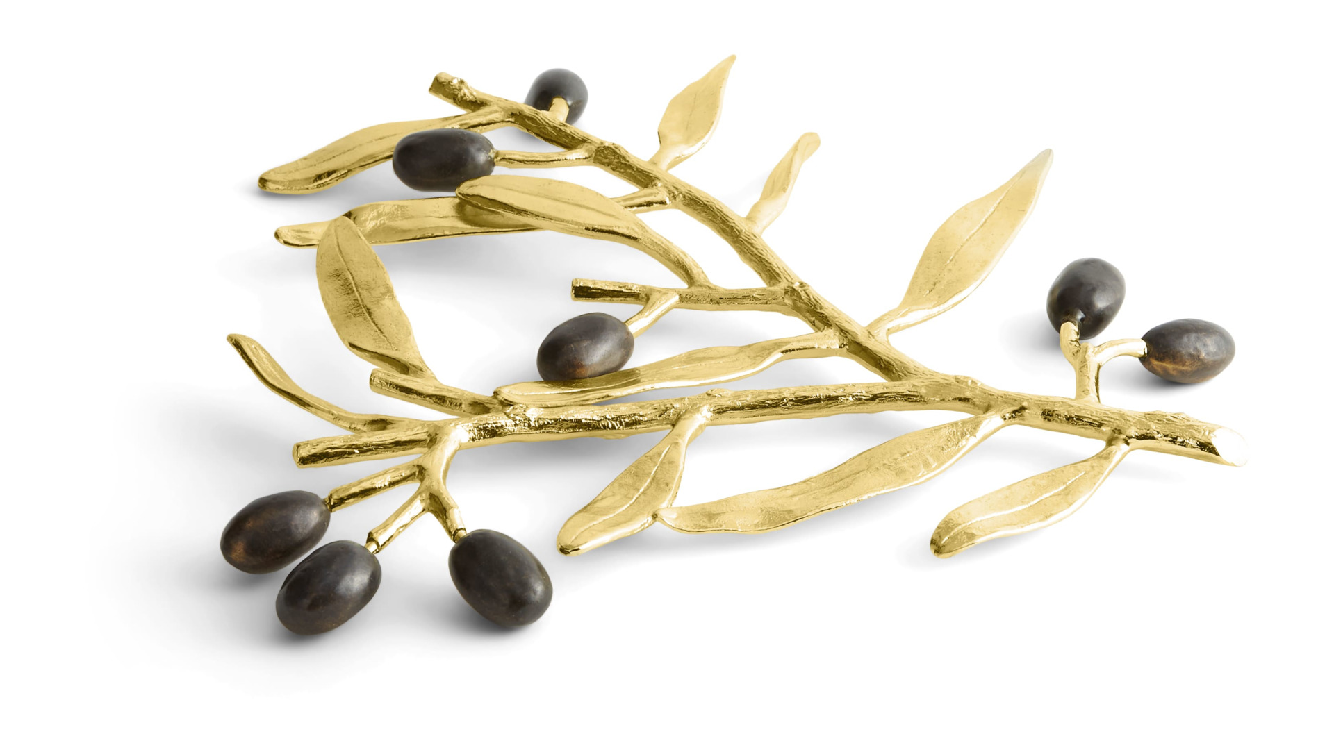 Подставка под горячее Michael Aram Золотая оливковая ветвь 25 см, латунь, золотистая