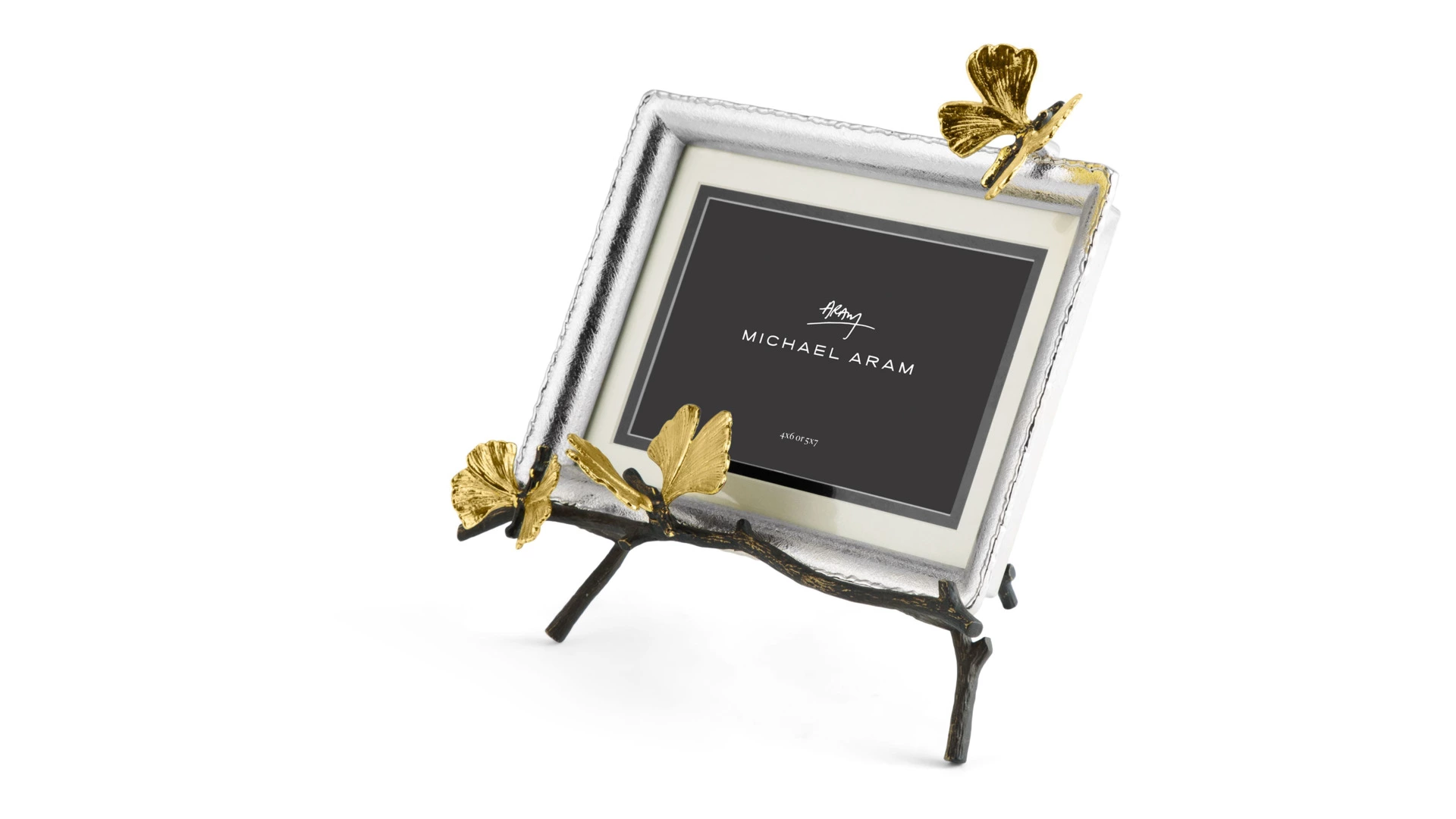 Рамка для фото на подставке Michael Aram Бабочки гинкго 13х18 см, сталь нержавеющая