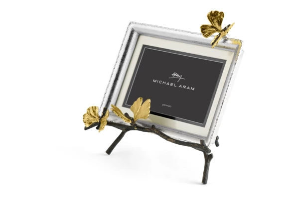 Рамка для фото на подставке Michael Aram Бабочки гинкго 13х18 см, сталь нержавеющая