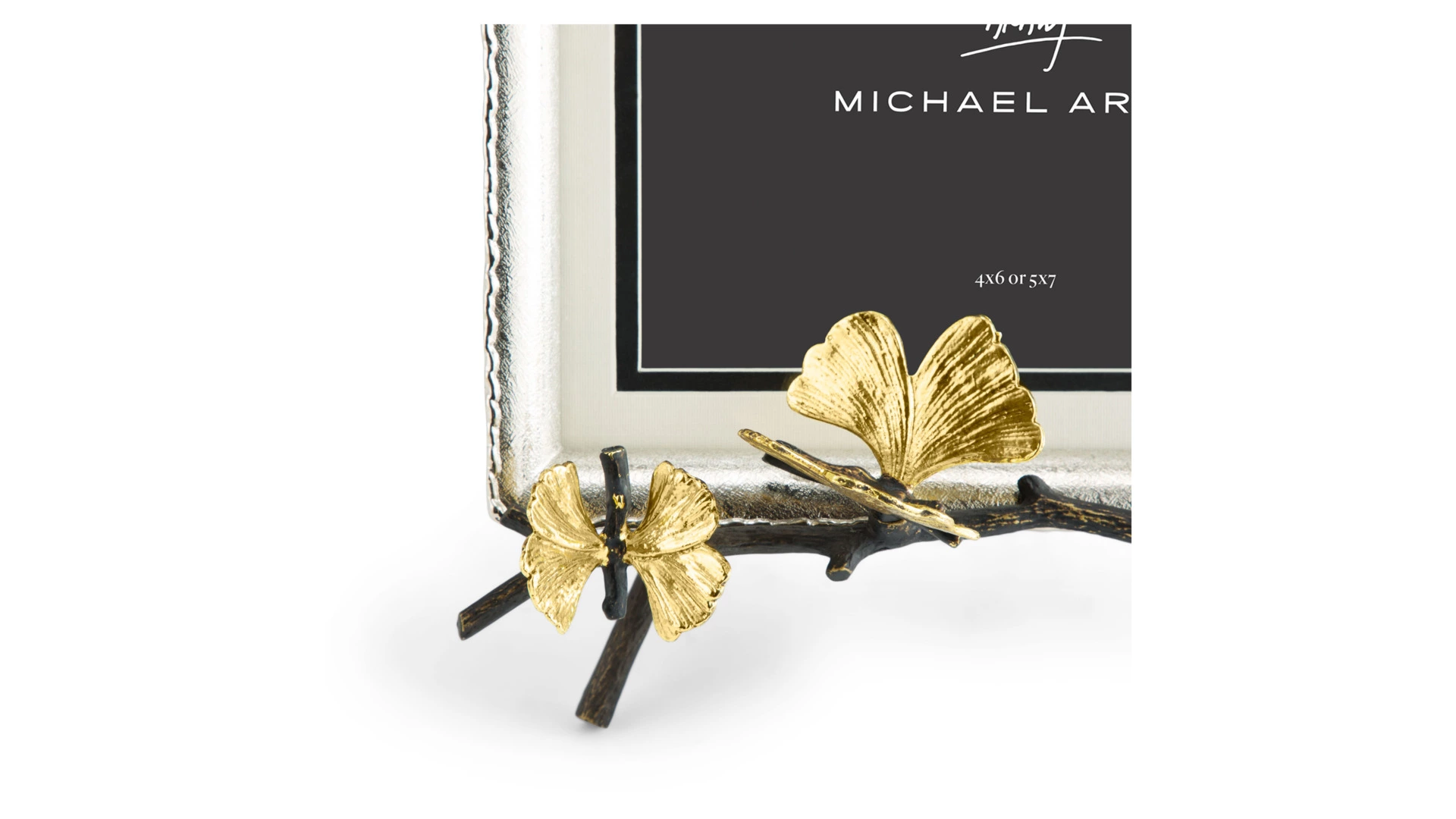 Рамка для фото на подставке Michael Aram Бабочки гинкго 13х18 см, сталь нержавеющая