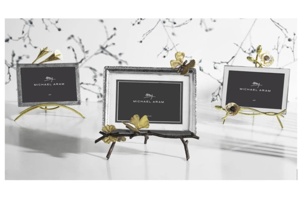 Рамка для фото на подставке Michael Aram Бабочки гинкго 13х18 см, сталь нержавеющая