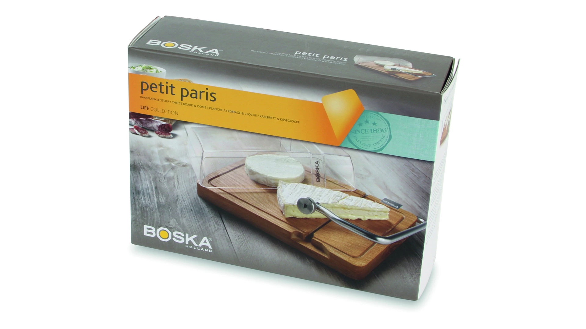 Набор для нарезки и хранения сыра Boska Париж с крышкой 31,5х23,5х10см