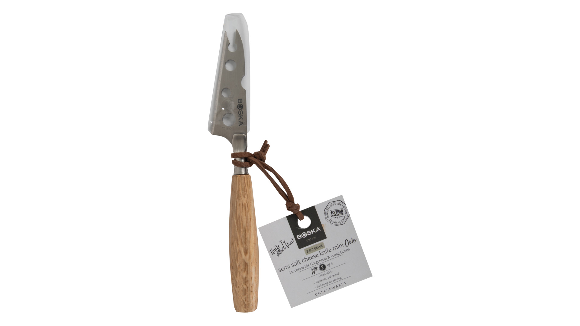 Нож мини для мягкого сыра Boska Осло 16,5х6,7см, ручка из  дуба