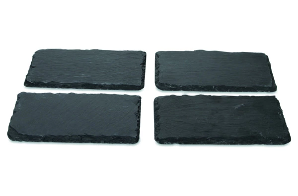 Доска сервировочная для закусок Boska 16x10 см, набор 4 шт, сланец, черный