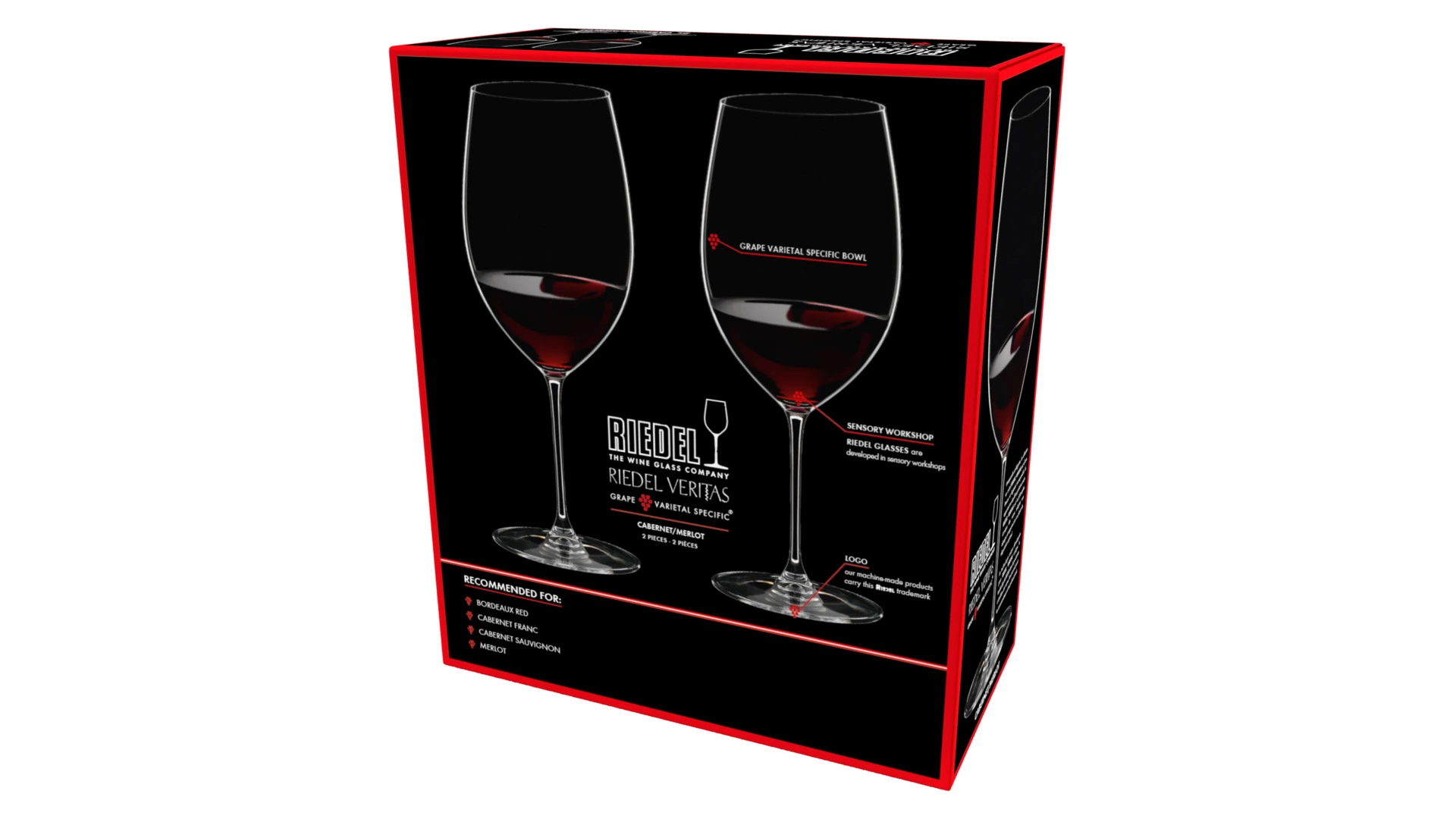 Набор бокалов для красного вина Riedel Veritas Cabernet/Merlot 709 мл, 2шт, стекло хрустальное