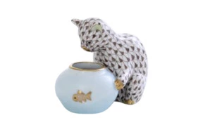 Фигурка Herend Кот с аквариумом7,5 см