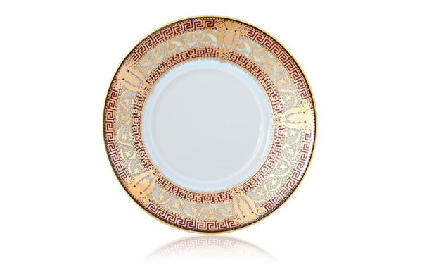 Тарелка закусочная Haviland Салон Мюрат 22 см, вишневый, золотой декор