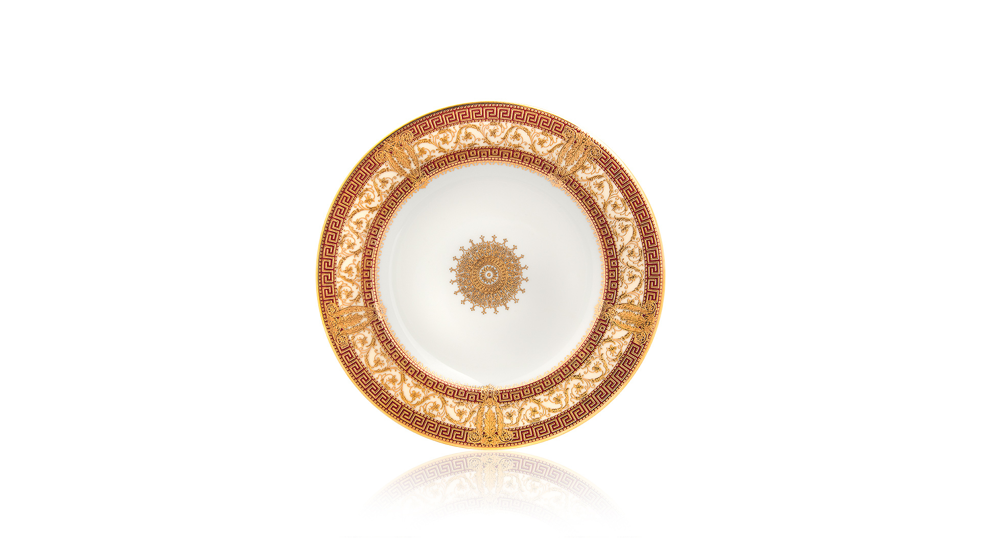 Тарелка десертная Haviland Салон Мюрат 16 см, вишневый, золотой декор