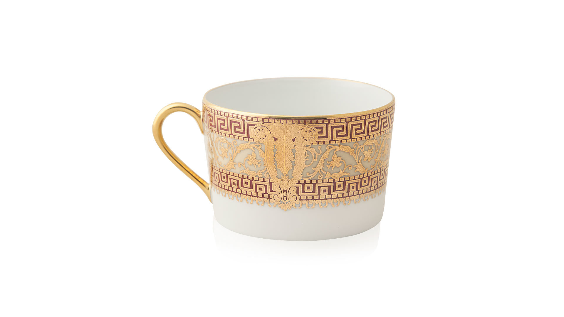 Чашка чайная с блюдцем 200мл Салон Мюрат, вишневый, золотой декор