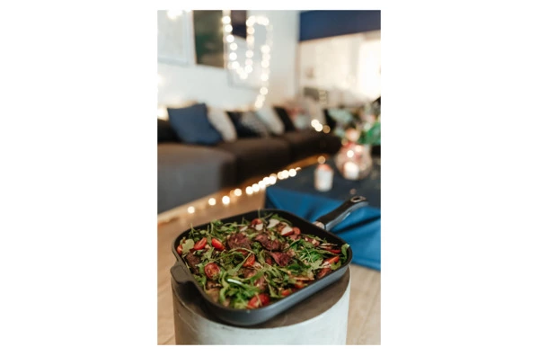 Сковорода для гриля Gastrolux 28х28х4,5 см, 2 л, алюминий литой, ручка съемная, для индукции