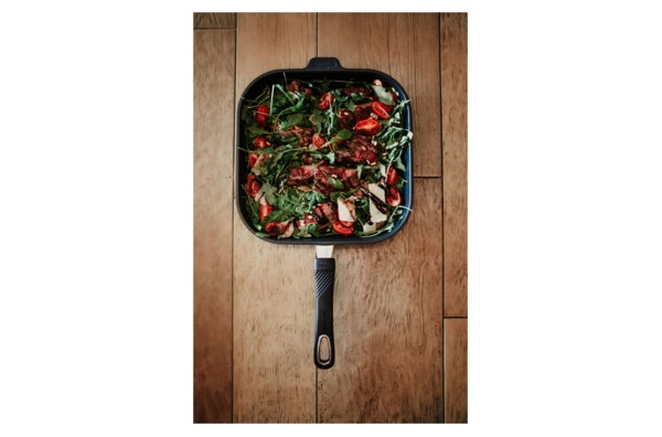 Сковорода для гриля Gastrolux 28х28х4,5 см, 2 л, алюминий литой, ручка съемная, для индукции