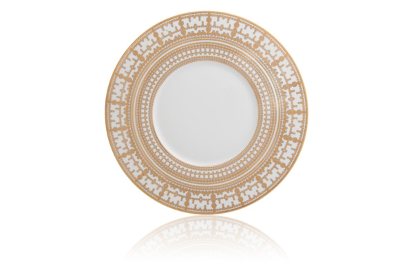 Тарелка подстановочная 32см Тиара, белый, золотой декор