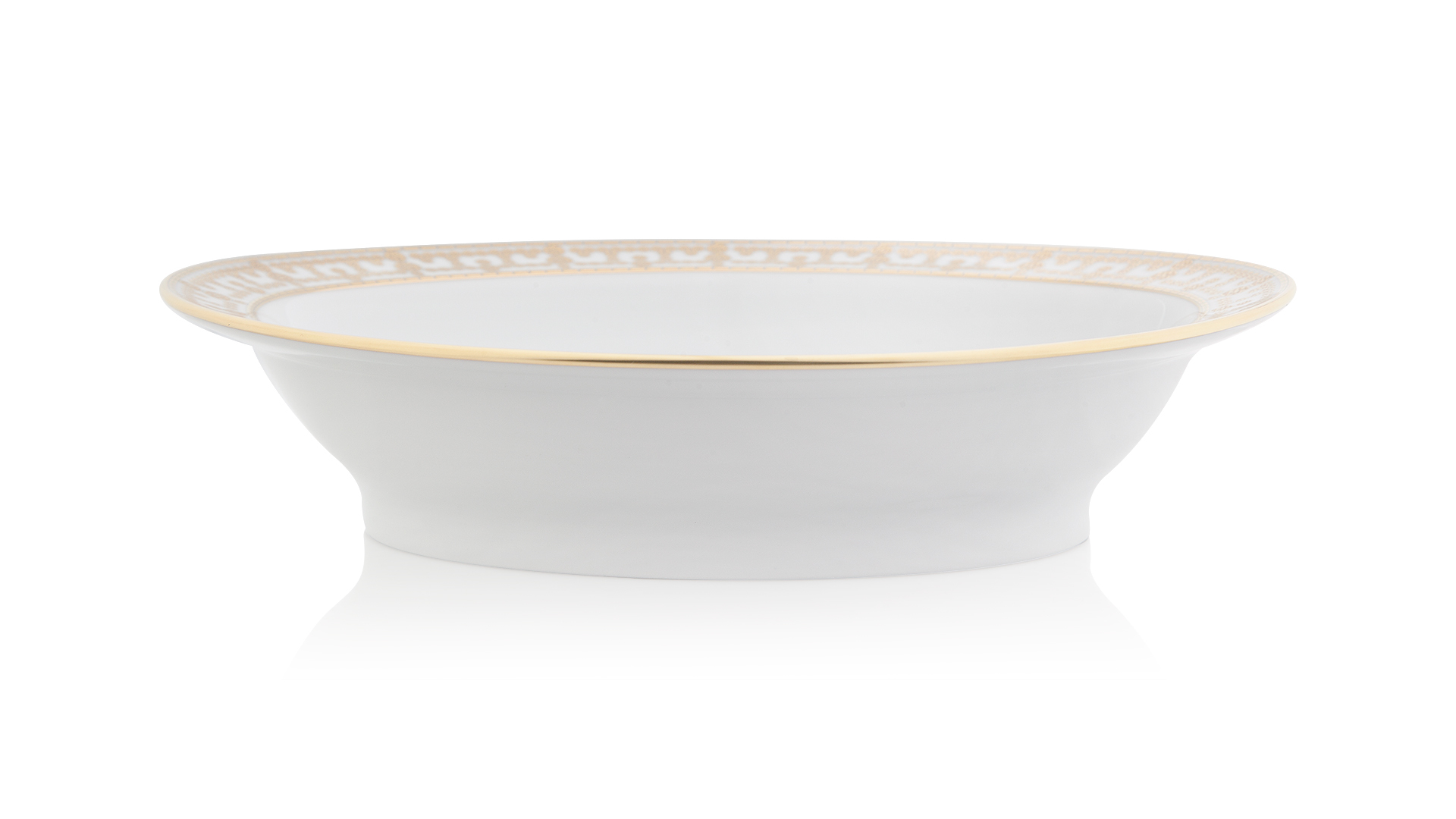 Блюдо овальное глубокое Haviland Тиара 24 см, белый, золотой декор