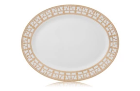 Блюдо овальное Haviland Тиара 40 см, белый, золотой декор
