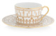Чашка чайная с блюдцем 150мл Тиара, белый, золотой декор