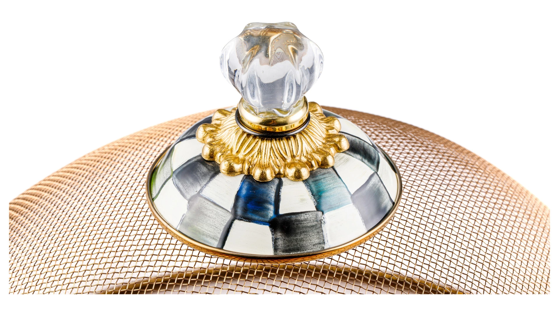 Купол для блюд Mackenzie-Childs Countly Check Сетка 38x27 см, сталь нержавеющая