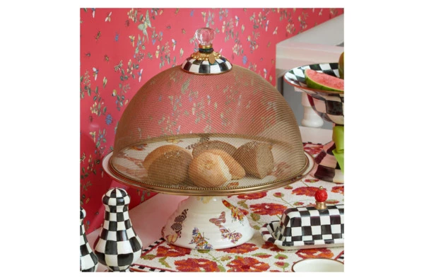 Купол для блюд Mackenzie-Childs Countly Check Сетка 38x27 см, сталь нержавеющая