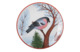 Тарелка декоративная ИФЗ Снегирь красногрудый Эллипс 19,5 см, фарфор твердый