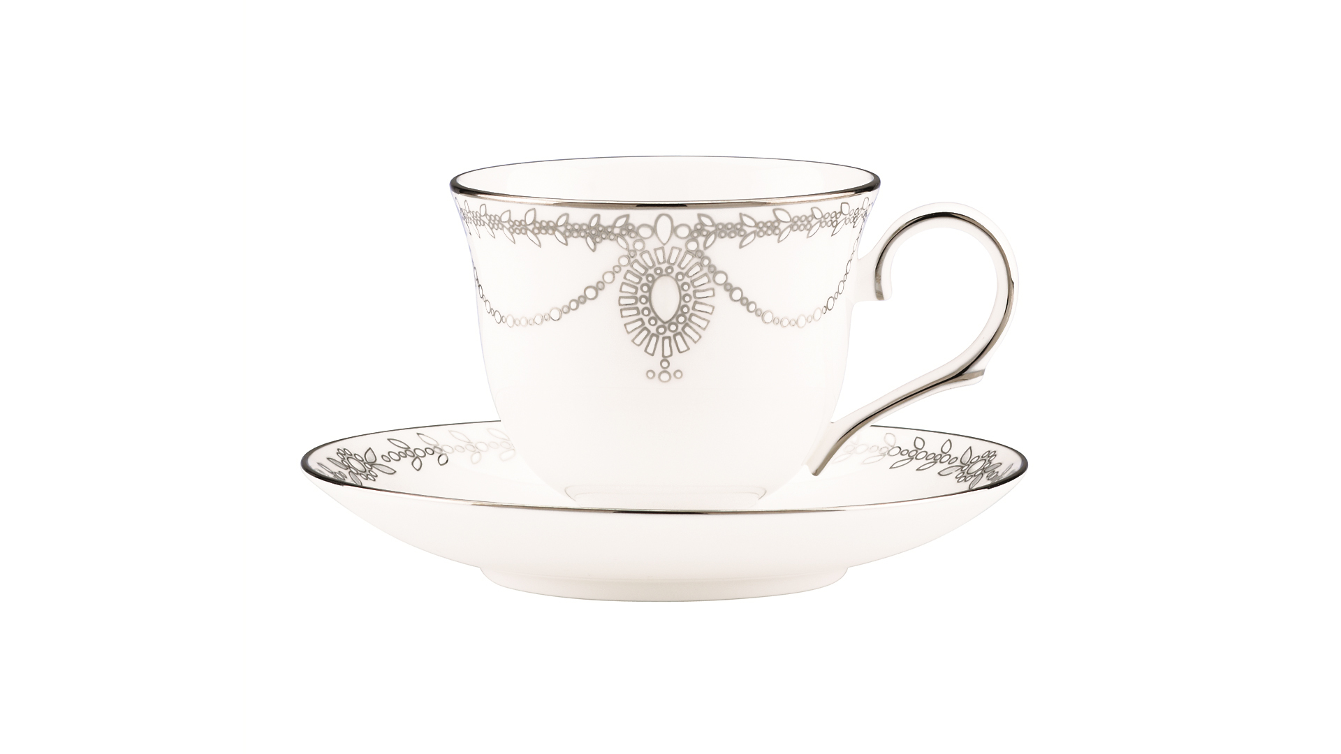 Чашка чайная с блюдцем Lenox Королевский жемчуг 180 мл белая