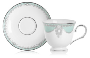 Чашка чайная с блюдцем Lenox Королевский жемчуг 180 мл голубая