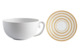Чашка для завтрака с блюдцем 400мл "Хемисфер" (золотой)/"Хемисфер.Узкие полосы" (золотые)